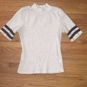 Black and white scoop neck
